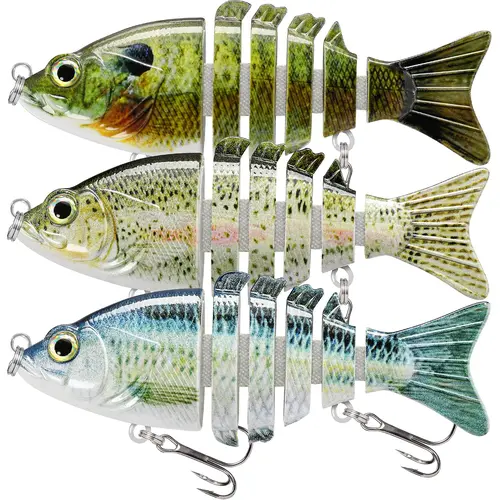 TRUSCEND Swimmax Artificial Lure, Heavy-Duty Jointed Swimmer with Dyneema Fiber & BKK Hooks, Flashy Wobble Action, Heavy-Duty Fibers Handle Hard Fights, Durable Gear for Bass Fishing
