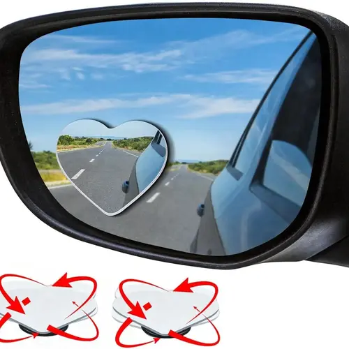 JOYTUTUS 2-Pieces Automotive Blind Spot Mirrors, 360° Wide-Angle Side Viewing Mirror Pack, Frameless Universal Fit for Most Cars, Modern Aesthetic Auto Replacement Parts
