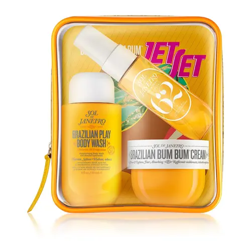 Sol de Janeiro Bum Bum Jet Set - Travel-Friendly Shower Cream-Gel, Bum Bum Cream & Cheirosa 62 Perfume Mist Kit