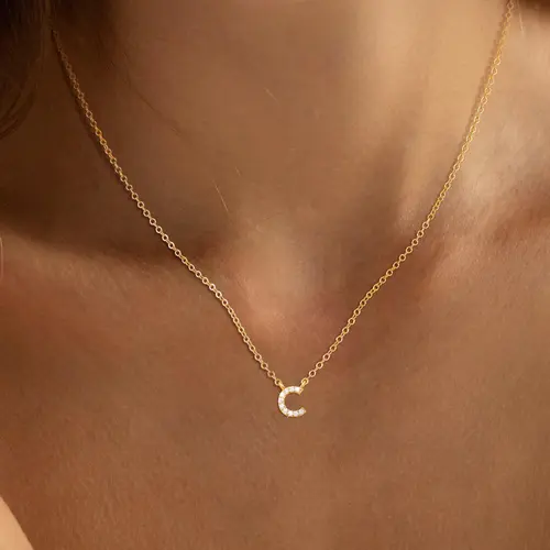 FREEKISS Initial Letter Necklaces For Women Dainty Pendant Necklaces Simple Jewelry A-Z Personalized Gift Trendy For Fashion For Christmas