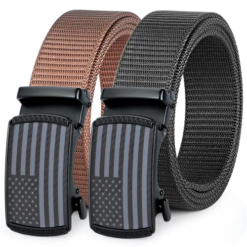BELTROAD Men's American-Style Easy Adjustable Nylon Material Belt, Heavy Duty Ratchet Belt with Automatic Slide Adjustable Buckle, Casual Business Tactical Christmas Gift