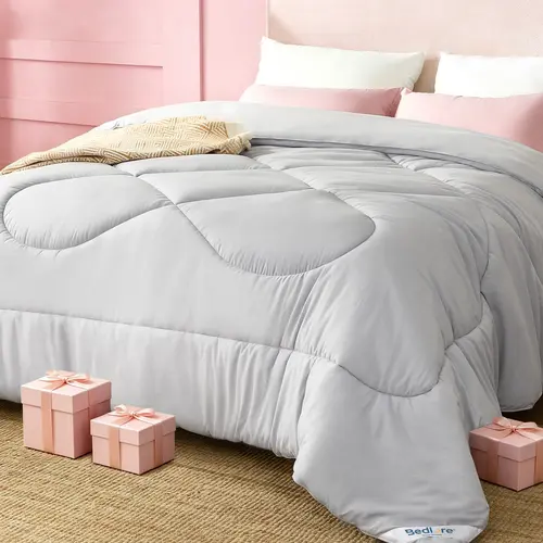 【BEDLORE】All-Season Down Alternative Comforter Duvet Insert for Bedroom – Chinese Knot Quilted Design, Ultra-Soft, Machine Washable, with Corner Tabs Lightweight Warm Bedding HomeEssentials