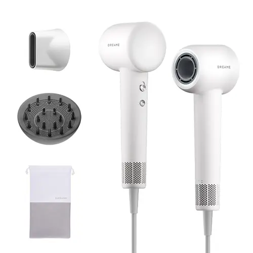 【New Arrivals】DREAME Gleam Hair Dryer with Diffuser, Blow Dryer with 0.73 lbs Lightweight Design, Fast Drying, Negative Ions for Smooth Hair
