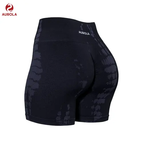AUROLA Serpent Seamless Scrunch Workout Shorts for Women,Tummy Control Squat Proof Ribbed Thick Active Gym Short