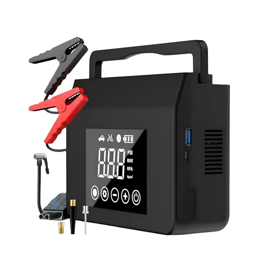 HIEHA Car Battery Jump Starter, 15000mAh Power Bank, Tire Inflator Portable Air Compressor, Car Accessories for Women, Portable Jump Starter for Car, 4000A Battery Pack 150PSI Jump Starters #fathersdaygift toolupgrade