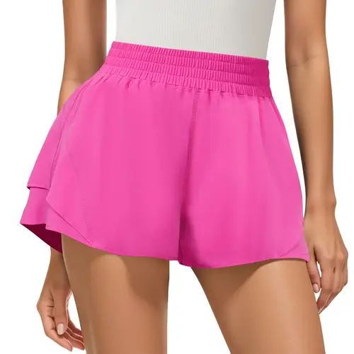 FireSwan Running Shorts for Women 2 in 1 High Waisted Quick Dry Butterfly Flowy Athletic Gym Yoga with Pockets#SOHOCHIC