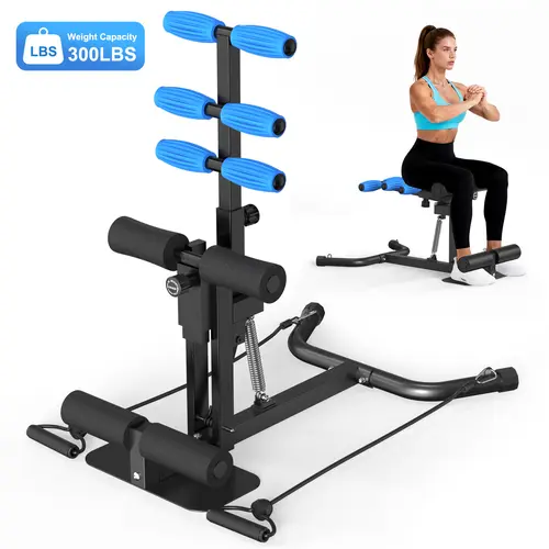 RELIFE Adjustable Alloy Steel Strength Training Machine, Deep Squat Home Workout Station, Leg & Core Trainer with Resistance Bands, All-in-1 Home Exercise Equipment for Full Body Workout