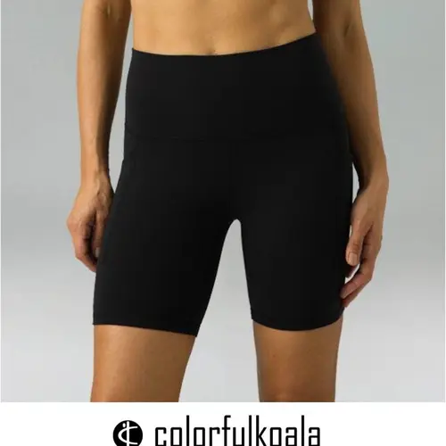 Colorfulkoala Women's Dreamlux 6" High-Rise Biker Shorts - Athleisure Active Biking Bottoms with High-Waisted Seamless Stretch, Side Pockets, Tummy Control, Lightweight Design