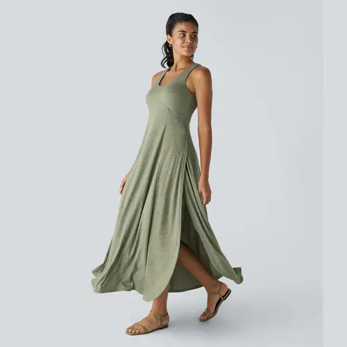 Halara U Neck Flowy Maxi Casual Tank Dress #BackToSchool
