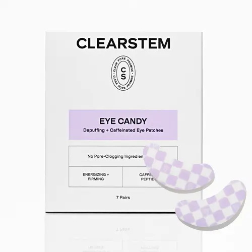 [CLEARSTEM] EYE CANDY Depuffing + Caffeinated Eye Patches, Non-Slip, Caffeine, Peptides, Botanical Blend, Energizing, Firming, Instantly Hydrating, For Acne-Prone Skin, 7 Pairs