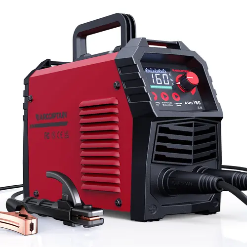 ARCCAPTAIN 160Amp 110V/220V IGBT Inverter Stick Welder, Portable Welding Machine with Large LED Screen, Synergic Control, Lift TIG, Hot Start, Arc Force, Anti-Stick for Home DIY, Metal, Farm Use (Includes Wire Brush)