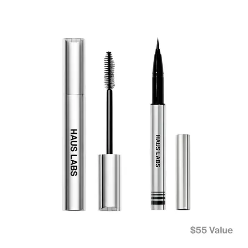 HAUS LABS Mascara & Liquid Eyeliner Duo | Volumizing Mascara & Clear Cut Long-Lasting Liquid Eyeliner
