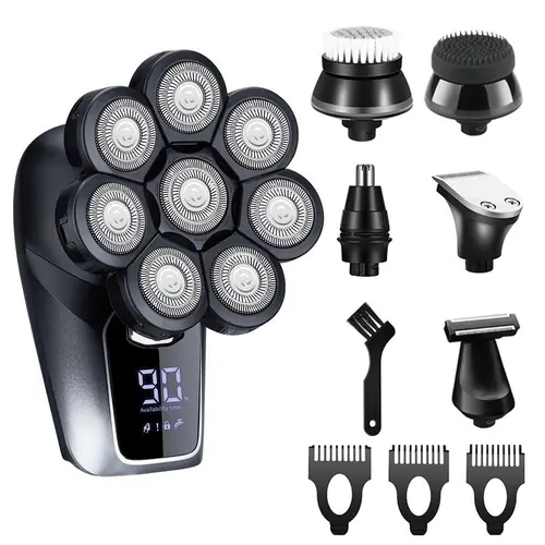 Electric Shaver Set, Cordless Portable Shaver, Shaver Clippers, 6 in 1 Hair Clipper, Rechargeable Hair Trimmer with 8 Cutter Head, Manscaped Shaver, Men's Grooming Tool, Body Manscaping Trimmer