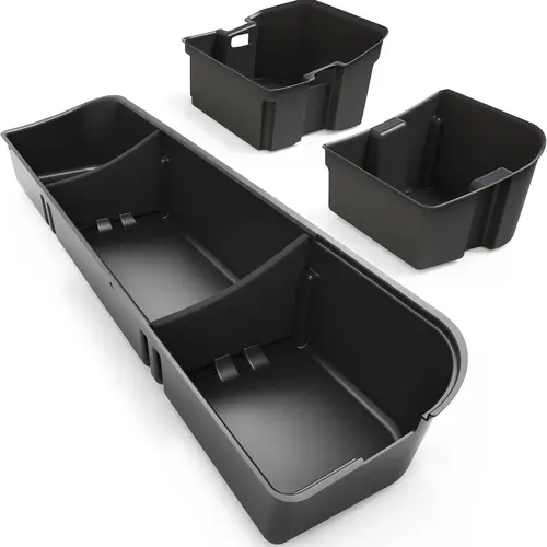 OEDRO Under Seat Storage Fit for 2015-2025 Ford F-150 F150 SuperCrew/Crew Cab, 2017-2024 F-250/F-350/F-450/F-550 Super Duty, Upgraded Rear 3-in-1 Truck Organizer Underseat Storage Box