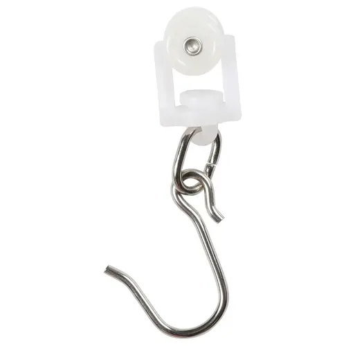 TWOPAGES Metal-Plastic Curtain Track Glider Roller Hooks - 1 Pack of 10 Pieces, Silent Glide, Quiet Operation, Durable, Ceiling Mount Curtain Track Systems, Indoor Use, Soft Plastic Rollers for Fabric Protection