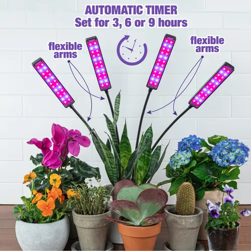 Bionic Grow Light - 2, 3 and 4-Head Adjustable Full Spectrum LED Grow Lamps with Timer