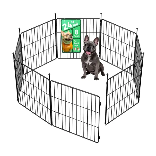 FXW MiniPaws Unleashed Universal Portable Dog Playpen - Coated Metal Enclosure, Portable Puppy Fence, Puppy Exercise Pen, Expandable Design, Easy Tool-Free Set-Up, Enhanced Stability, Indoor & Outdoor Use