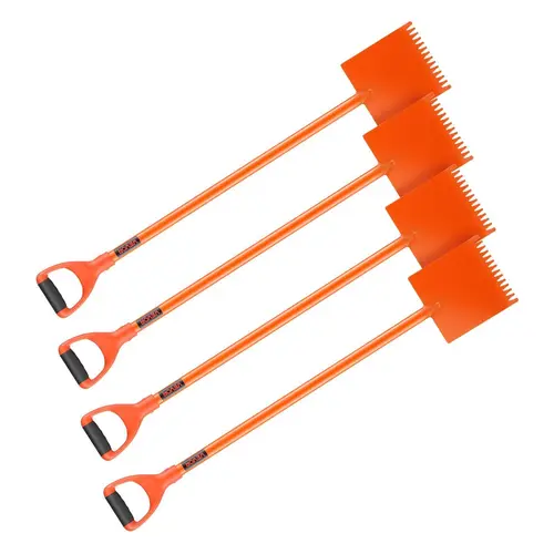 【SummerFinds】VEVOR Shingle Shovel 4 Pack, D-Grip Handle Shingle Roof Ripper, High Hardness 45# Steel & Lightweight Easy Tearing Off Roofing & Nails Tool, ideal for Commercial and Residential Use,Orange