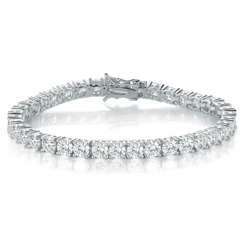 MDFUN 4mm Classic Cubic Zirconia Tennis Bracelet for Men & Women, 6–8.5 Inch Sizes, Perfect Gift for Valentine’s Day, Birthday & Anniversary