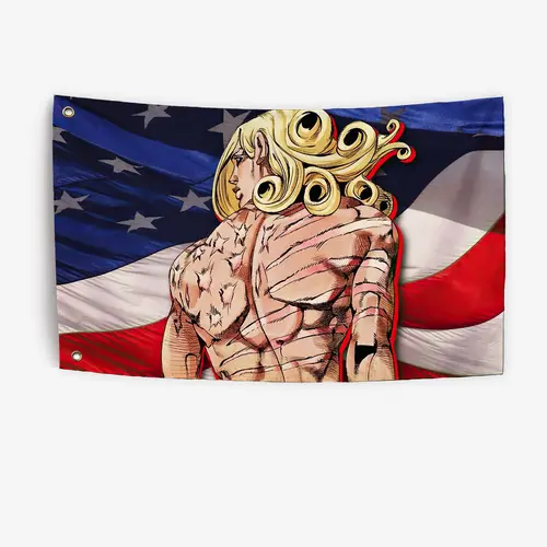 Funny Valentine - Steel Ball Run's Main Antagonist Fashion Accessories indoor outdoor decorative flag, garage flag, tapestry.