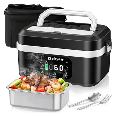 Cordless Electric Lunch Box, Fast Heating Portable Food Warmer with 20000mAh, Stainless Steel Tableware and Insulated Bag for Work,Office, Travel, Camping,Suitable for Adults and Children#SummerWins