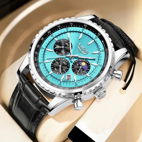 Men's Business Fashion Round Dial Quartz Watch, Analog Quartz Watches, Fashion Watch for Party, Daily Clothing Decor, Trendy All-match & Exquisite Watch for Birthday Gift with Box