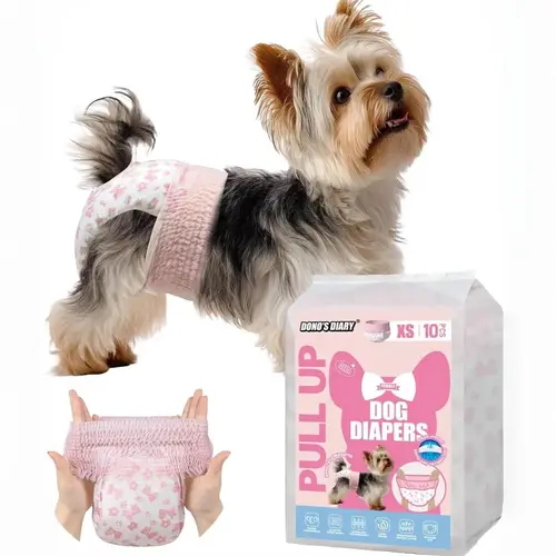 Dono Disposable Pull Up Female Dog Diapers, 360° Stretchy Waist Puppy Diapers, Super-Absorbent Doggie Diapers with Rapid-Dry Technology Leak-Proof Design for Doggy in Heat Period,Perfect for SummerVibes and PetLovers#backtoschool