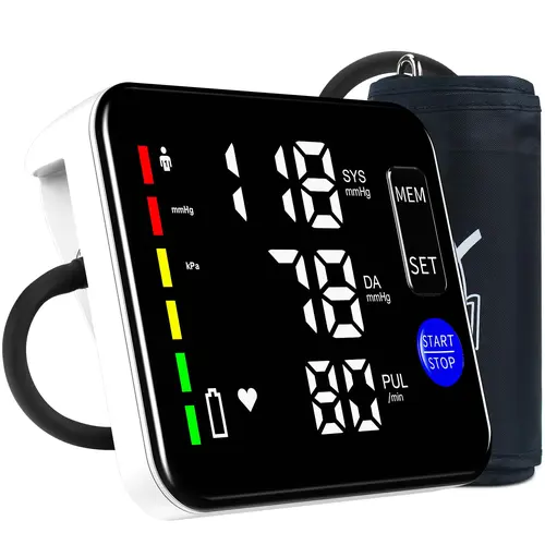 Ziqing Upper Arm Blood Pressure Monitor for Home Healthcare Use, Compact LED Display, Rechargeable, 8.7"-16.5" Cuff, 2x120 Memory, Voice Broadcast, Fit & Care Smart Home Health Device