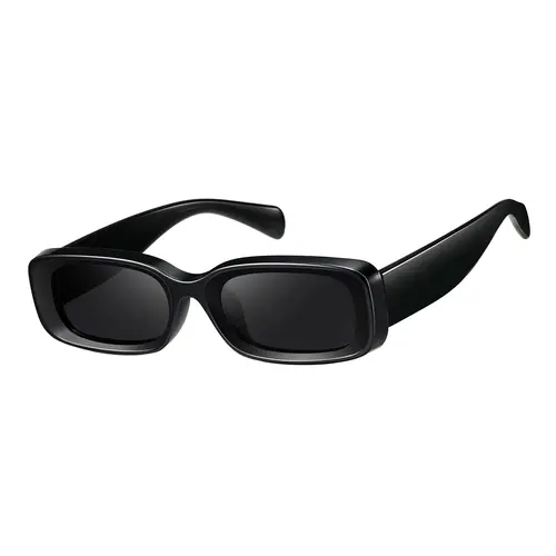 KIMORN Unisex 70s Rectangle Look Full Rim Sunglasses - Lightweight UV-Protection Casual Fashion Accessory with Soft Cleaning Cloth, for Driving, Outdoor Activities, Travelling
