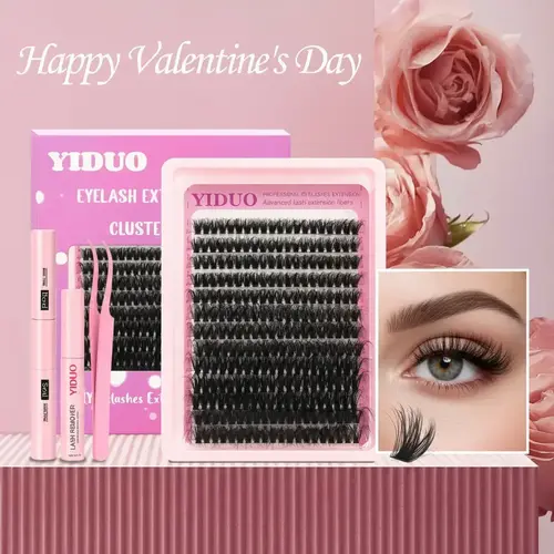 Natural Look eyelash Extensions,  Grafting Mixed Length Individual False Eyelashes, Cosmetic Eyelashes with Lash Bond & Seal & Lash Tweezers, Eye Makeup Product for Women & Girls Back To School Lashes Extension Kit Set