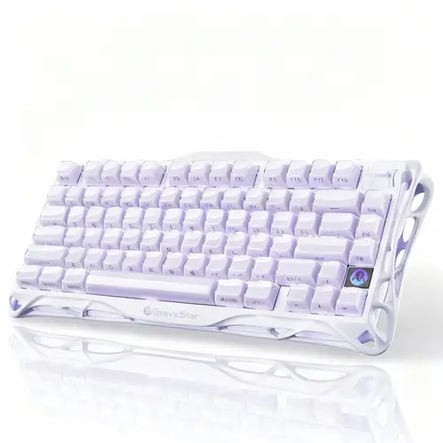 GravaStar Mercury 1 Lavender Purple 75% Wireless Mechanical Keyboard - Aluminum Alloy Exoskeleton, Creamy Texture, Gasket Hot-Swap Socket, Linear Switches, RGB Backlit, Modern Gaming Keyboard, Creamy Keyboard, Modern Gaming Keyboards