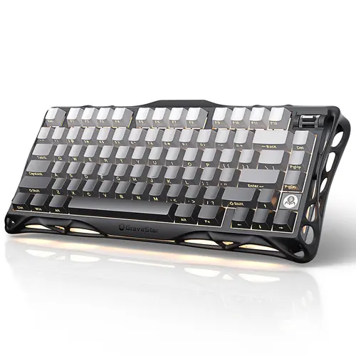 GravaStar Mercury K1 75% Gradient Black Wireless Mechanical Gaming Keyboard, Aluminum Alloy, Gasket Compact Custom Keyboard Hot-Swap Socket, Linear Switches, RGB Backlit - Gradient Black summerwins,back to school,back to school shopping