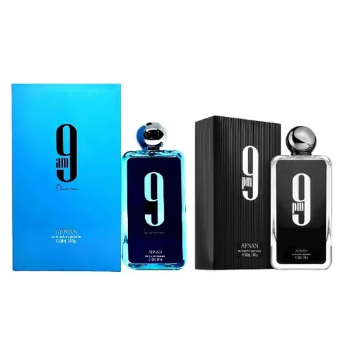 Afnan 9am Dive & 9pm Eau de Parfum Set, Day & Night Fragrance Scent Blend with Aquatic & Amber Vanilla Notes, 2-Piece EDP Spray for Men & Unisex, 3.4 oz, Boxed Assortment Unisex Fragrance