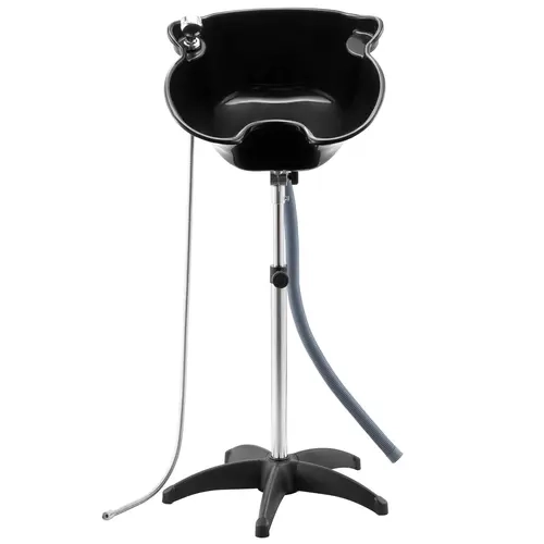 VEVOR 6.8 lbs Lightweight Portable Shampoo Bowl, Deep Sink with Adjustable Height Range & Angle, Wash Support, Includes Drain Hose, Shower Head & Parts, for Salon Users & Home Use, Black#SohoChic for Comfortable Hair-Washing Experience
