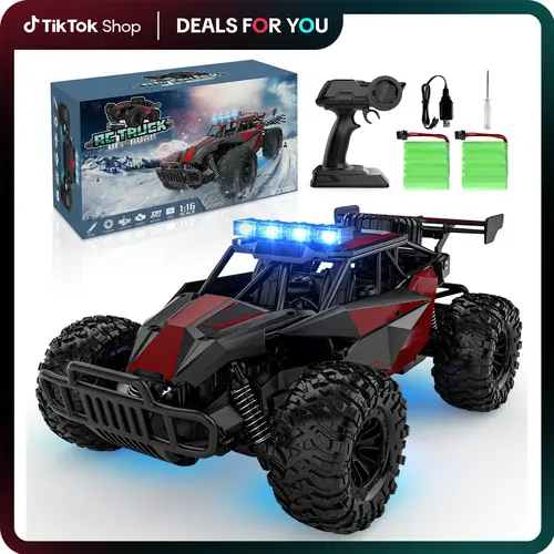 Aiencsai Remote Control Car - 2.4GHz High Speed 33KM/H RC Cars Toys, 1:12 Monster RC Truck Off Road with LED Headlight and Rechargeable Battery Gifts for Adults Boys 8-12 rc car Outdoorfun Durable,back to school
