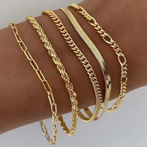 FREEKISS Bracelets For Women Jewelry Sets For Women Cute Tennis Bracelets For Fashion Cuban Link Paperclip Chain Dainty Bracelet Pack Gifts For Women Girls