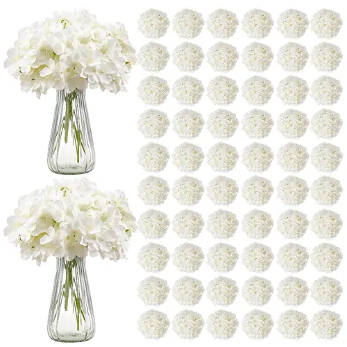 【SummerFinds】VEVOR Artificial Flowers, 205 pcs Real Looking White Silk Fake Hydrangea Bulk, White Faux Bridal Shower with Stems for DIY Wedding Bouquets, Home Centerpieces Arrangements, Party Tables Decorations