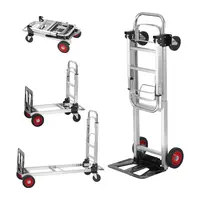 VEVOR Heavy-Duty Metal Aluminum Folding Hand Truck, 2-in-1 Collapsible Dolly with 360° Brake Wheels, 250-400 lbs Max Capacity for Adult Outdoor Construction & Concrete Transport#SohoChic