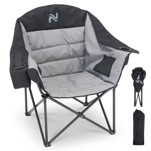 ABORON Folding Camping Chair - Oversize Seat with Armrest, Oxford Fabric, Soft Cotton Padding, 400 LBS Capacity for Outdoor Patio, Portable Folding Beach Chair (TikTok Shop Back to School), Back To School Haul