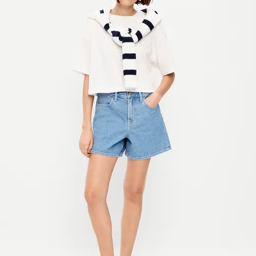 Old Navy Women's High-Waisted Wow Baggy Jean Shorts -- 5-inch inseam