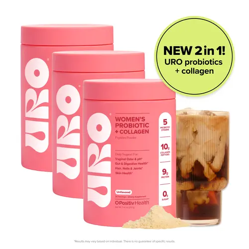 URO Women’s Probiotic + Collagen Powder for Vaginal, Gut & Skin Health 3-pack