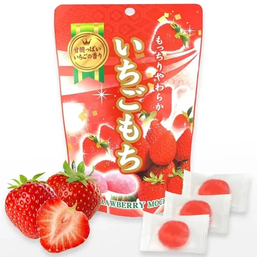 Fusion Select 130g Strawberry Individually Wrapped Japanese Mochi Fruit Daifuku Japanese Desert Sweet Rice Cake Fruit Mochi Daifuku Snack Dessert Dry Dry
