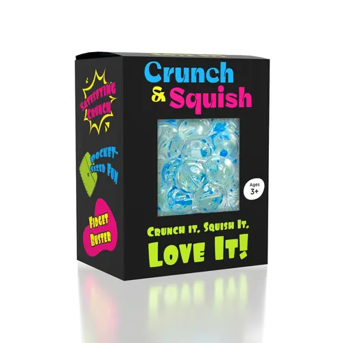 Crunch & Squish Stress Ball Fidget Toy 6cm Bead Filled ASMR Sensory Toy- Stress Anxiety Relief Kids Adults Portable Squish Ball Ships Assorted Colors