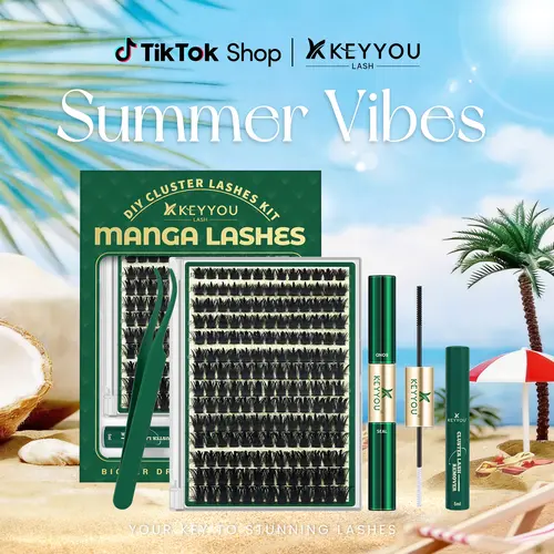 【Manage Only】StarrlNight Kit | KEYYOU Black Pearl Lash Clusters | Waterproof & Long-Lasting | Fashion Wet Look | Beginner-Friendly DIY | Salon-Grade Lash Extension Alternative | Flawless Voluminous Finish | Evil lash | Trendy Must-Have #sohochic
