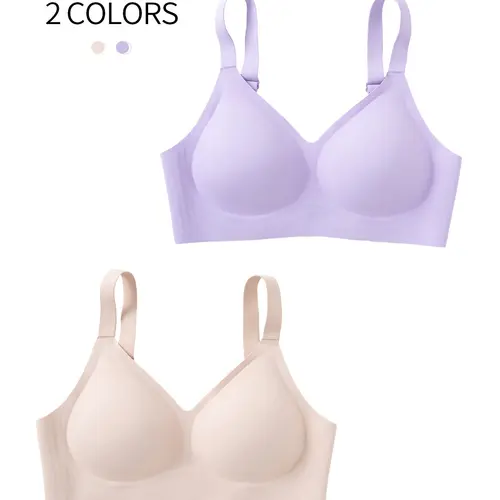 2/3 Pack / 5 colors High-quality seamless jelly women's underwear XS-XL Daily casual comfortable and skin-friendly With padding and hook bra Provides support and gathers shape Yoga sports stylish back Wireless seamless women's bra Casual minimalist bras