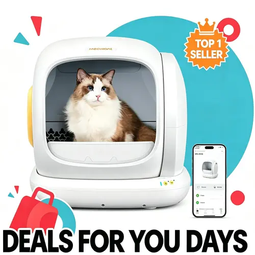 Meowant SC02 75L Large Smart Automatic Litter Box Enclosure - APP Control, Self-Cleaning Litter Box, Odor Removal, Anti-Pinch Design, Easy Installation for Multiple Cats, Smart Litter Box