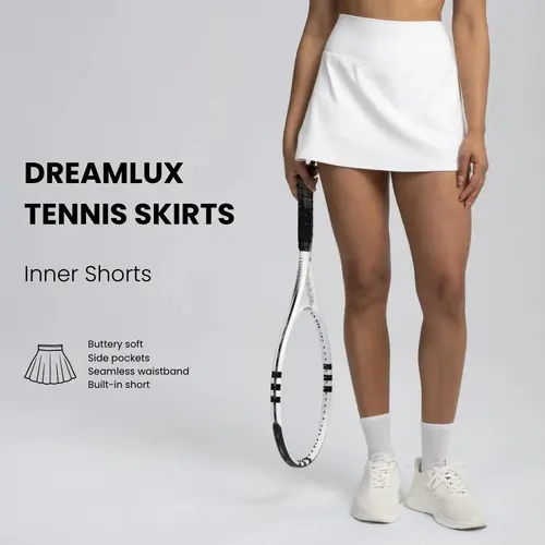 Colorfulkoala Women's Dreamlux Tennis Skirt High Waisted Athletic Golf Casual Skirts Built-in Shorts with Pockets,back to school shopping