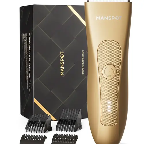 MANSPOT Manscape Hair Finishing Trimmer for Men, Men's Shaverand Razor (Gold) Valentine's Day Gifts for Him Perfect for Husband Boyfriend, Birthday Gifts for Friends Dad and All Men