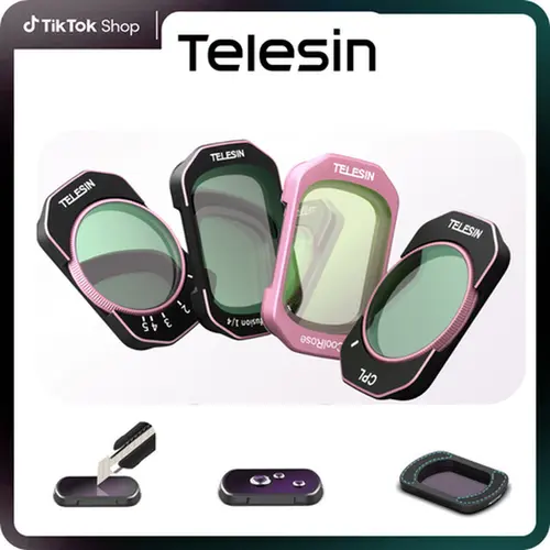TELESIN Magnetic Camera Filter Kit for DJI Pocket 3/4, Xtra Muse, ND16/64/256, CPL, Black Diffusion 1/4, VND, Cool Tone Soft Portrait Filter - Perfect Fit for Creators, Vloggers & Action Shooters | Digital Camera Accessories