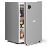 Upstreman 2.5 Cu.Ft Sleek Stainless Steel Compact Mini Fridge (CR26) - Energy Star Certified Energy Saver, LED Lights, Adjustable Temp Control, Reversible Door, Door Bins for Office Small Spaces Industrial Look